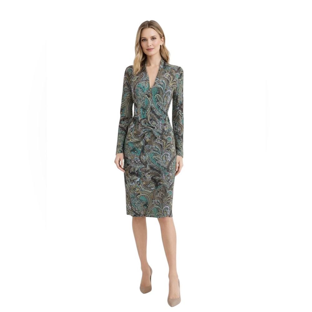 Etro Women’s Green Paisley Print Dress size M